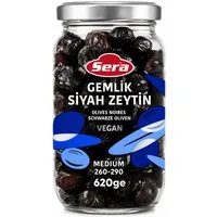 SERA FOOD Antipasti Sera Gemlik Naturgereifte Oliven, 1 x, Premium Qualität, naturgereift, Oliven in Salzlake
