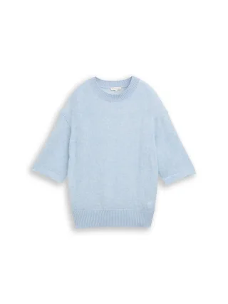 Tom Tailor - Cosy Strickpullover mit Alpaka-Anteil Kentucky Blue Melange - Gr. - XXL