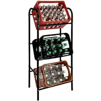 Spetebo Kastenständer 3er Metall Getränkekisten Ständer schwarz 116x50cm, Set 10-tlg., für 3 Getränkekisten oder Universalboxen in ca. 45 cm x 35 cm x 27 cm