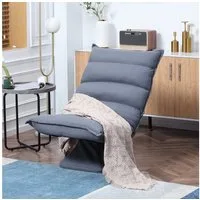 HOMCOM Relaxsessel Relaxsofa, mit Verstellbarer Lehne, Drehbarer Meditationsstuhl (Bodensofa, 1-St., Sessel), für Wohnzimmer, Grau