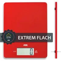 ADE Küchenwaage extrem flache Waage, nur 9mm hoch, platzsparend verstaubar, besonders präzise bis 5 kg