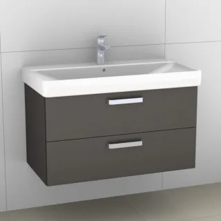 Artiqua 413 Waschtischunterschrank für Smyle Square 500251, 500250 (ehem. 120590, 120593) Stahlgrau  413-WU2L-K147-7141-88