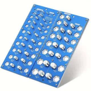 Twist-On Metal Nut & Bolt Thread Checker Set 21 Inch & 17 Metric Sizes Easy Sorting & Identification Gauge for Nuts and