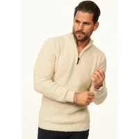 CARISMA Strickpullover als Weicher Grobstrick Troyer Pulli für Herren Männer Winterpullover als Half-Zip - Regular-Fit Bouclé