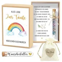 Wiladu Spardose Taufe Geschenkbox Taufgeschenk Reagenzglas Jutesäckchen
