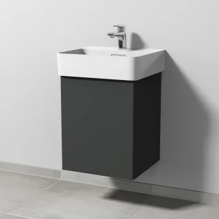 Sanipa 3way Waschtischunterbau zu Laufen VAL Waschtisch mit 1 Tür, Graphit-Matt SP8191B