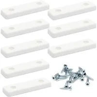 sossai® Möbelfuß Möbelgleiter in Weiß mit Schrauben, (8-St), 50x14x5mm