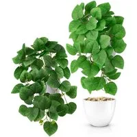 Kunstpflanze Künstliche Hängepflanzen im bruchfesten Topf, Hängepflanze künstlich Efeu, Monstera, Philodendron, Calathea, Pfeilblatt, Mosaik- & Zebrapflanze, PASCH, Bruchfester weißer Kunststofftopf