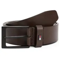 Tommy Hilfiger Ledergürtel LAYTON 3.5 cm breit Metallpatch, Einfachdornschließe