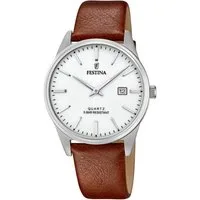 Festina Quarzuhr F20512/2, Armbanduhr, Herrenuhr, Damenuhr, Lederarmband, Datum