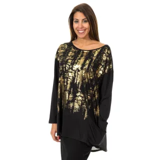 Langarm-T-Shirt mit Boot-Ausschnitt für Frauen 10DML0437