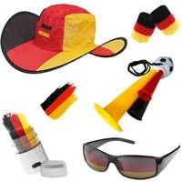 Taffstyle Kostüm  Fanartikel Set Deutschland Armband Hut Schminke Brille Tröte, Fan-Set Fussball Weltmeisterschaft für Stadion und Public Viewing