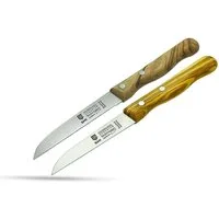 SMI Tomatenmesser Solingen Tomatenmesser Küchenmesser 2-tlg Schälmesser Obstmesser Holz, Wellenschliff und gerade