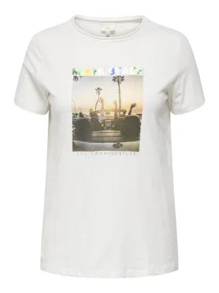 ONLY CARMAKOMA - CARARNA LIFE SS REG TEE JRS cloud dancer - Gr. - 48