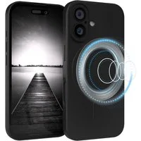 EAZY CASE Handyhülle für Apple iPhone 16 Hülle Silikon 6,1 Zoll, Schutzhülle mit MagSafe kratzfest Back Cover Kameraschutz Schwarz