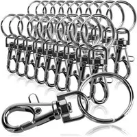 com-four Karabiner Karabinerhaken mit Schlüsselring, (20 St), Karabiner mit Drehgelenk für Schlüsselanhänger - 55 mm