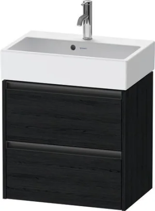 Duravit Ketho.2 Waschtischunterbau wandhängend Eiche Schwarz Matt 584x390x549 mm - K25273016160000 K25273016160000