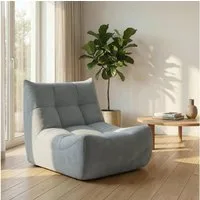HAUSS SPOLE Sitzsack 1-Sitzer Stoffsofa mit geschwungener Rückenlehne,Relaxsessel in Grau (1 St.Cloud-Sessel Polstersessel mit Chenille-Oberflächenbezug), Ergonomisch geschwungene Rückenlehnenform