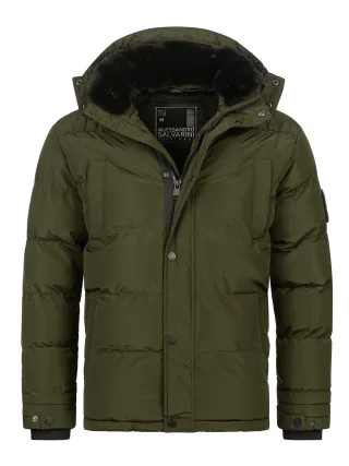 Alessandro Salvarini Herren Winterjacke AS-326 mit Teddyfell & abnehmbarer Kapuze
