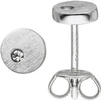 JOBO Paar Ohrstecker, rund 925 Silber mit Zirkonia