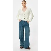 Koton Cardigan V-Kragen Mit Knöpfen Cardigan