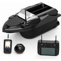 Tekoo RC-Boot GPS Futterboot Set inkl. Fishfinder, Autopilot, 3kg Zuladung (Set, Komplett-Set inklusive Fischfinder und Zubehör), 180 GPS-Zielpunkte, automatische Rückkehrfunktion, 800m Reichweite