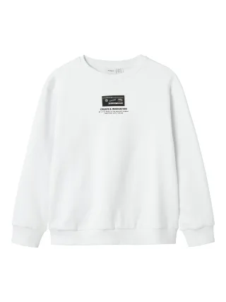 NAME IT - NKMSLASLO LS RLX SWEAT BRU BOX bright white - Gr. - 146/152