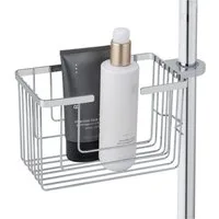 WENKO Duschablage Valognes, Duschstangencaddy aus rostfreiem Edelstahl, Montage ohne Bohren