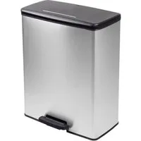 Curver Mülleimer DECO Bin SLIM mit Pedal, metallic 254610