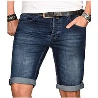 Alessandro Salvarini Shorts Herren Jeans – Used Look Stretch Denim Sommer Moderne Shorts mit Waschung und hohem Tragekomfort