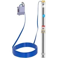 Hillvert Tiefbrunnenpumpe 13.800 l/h Unterwasserpumpe 76 m Tiefpumpe Wasserpumpe Gartenpumpe