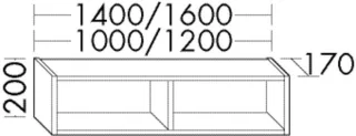 Burgbad Regal rc40 System PG2 200x1400x170 Weiß Ultramatt, OSCK140F5774 OSCK140F5774