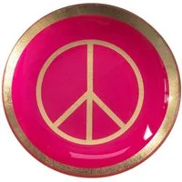 Giftcompany Dekoschale Giftcompany - Glasteller "Love Plates" Peace Dekoteller D 10cm Pink