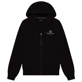Aquascutum Active - Schwarzer Hoodie mit kleinem Logo und durchgehendem Reißverschluss