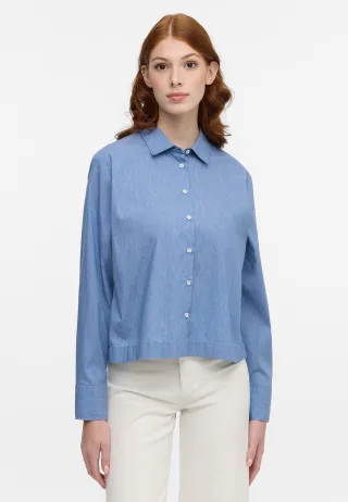 ETERNA - Bluse Fake Denim Langarm indigo - Gr. - 42/Langarm