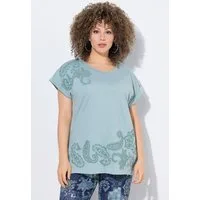 Ulla Popken T-Shirt T-Shirt 3D-Druck Oversized Rundhals Halbarm