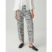 OPUS PANTS Relax-fit-Jeans Mari clear zebra aus Denim mit Animal Print Mit 5 Pocket Design für entspannte Denim Looks