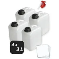 Trevendo Kanister 4er Set Kanister - lebensmittelecht - 3 Liter, Lebensmittelecht