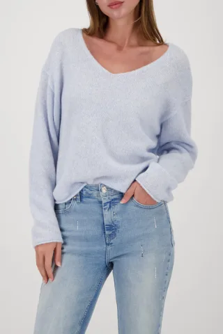 monari - Flauschiger Strickpullover ice blue - Gr. - 38