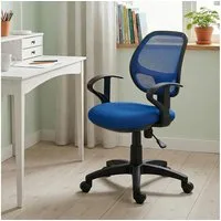 IDIMEX Schreibtischstuhl COOL, für Kinder ergonomisch und höhenverstellbar mit Armlehnen Blau