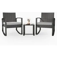 Bealife Garten-Essgruppe Balkonset Gartenlounge-Set, (3-tlg), 1 Tisch und 2 Stühle, (Mit Schaukel-Funktion)