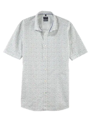OLYMP - Hemd mit Allover-Muster weiß - Gr. - XL
