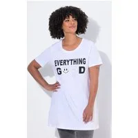 Angel of Style Longshirt Longshirt Smiley Schriftzug Halbarm