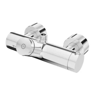 Schell Vitus Brause-Selbstschlussthermostat 016000699 Duschanschluss oben, AP, Mischwasser, verchromt