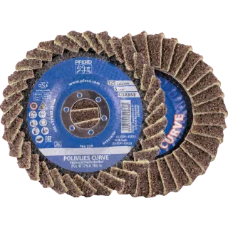 PFERD TOOLS POLIVLIES-CURVE Lamellenscheibe PVL-R Korund Ø 125 mm Bohrung 22,23 mm A100G - 44694131