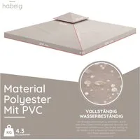 habeig Pavillon-Ersatzdach Pavillondach 360g/m² PVC 3x3m WASSERDICHT -- NEU: inkl. DACHSPANNER, 360,00 g/m², 100% wasserdicht