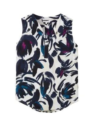 Tom Tailor - Bluse aus Viskose dark blue floral design - Gr. - 36