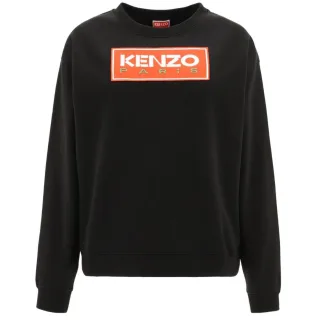Kenzo Paris Block Logo Damen Schwarzes Sweatshirt