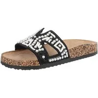 Ital-Design Damen Mules Freizeit Pantolette (86706629) Flach Pantoletten in Schwarz