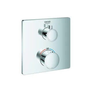 Grohe Grohtherm Fertigmontageset 24079000 chrom, Unterputz-Brause-Thermostat mit 2-Wege-Umstellung